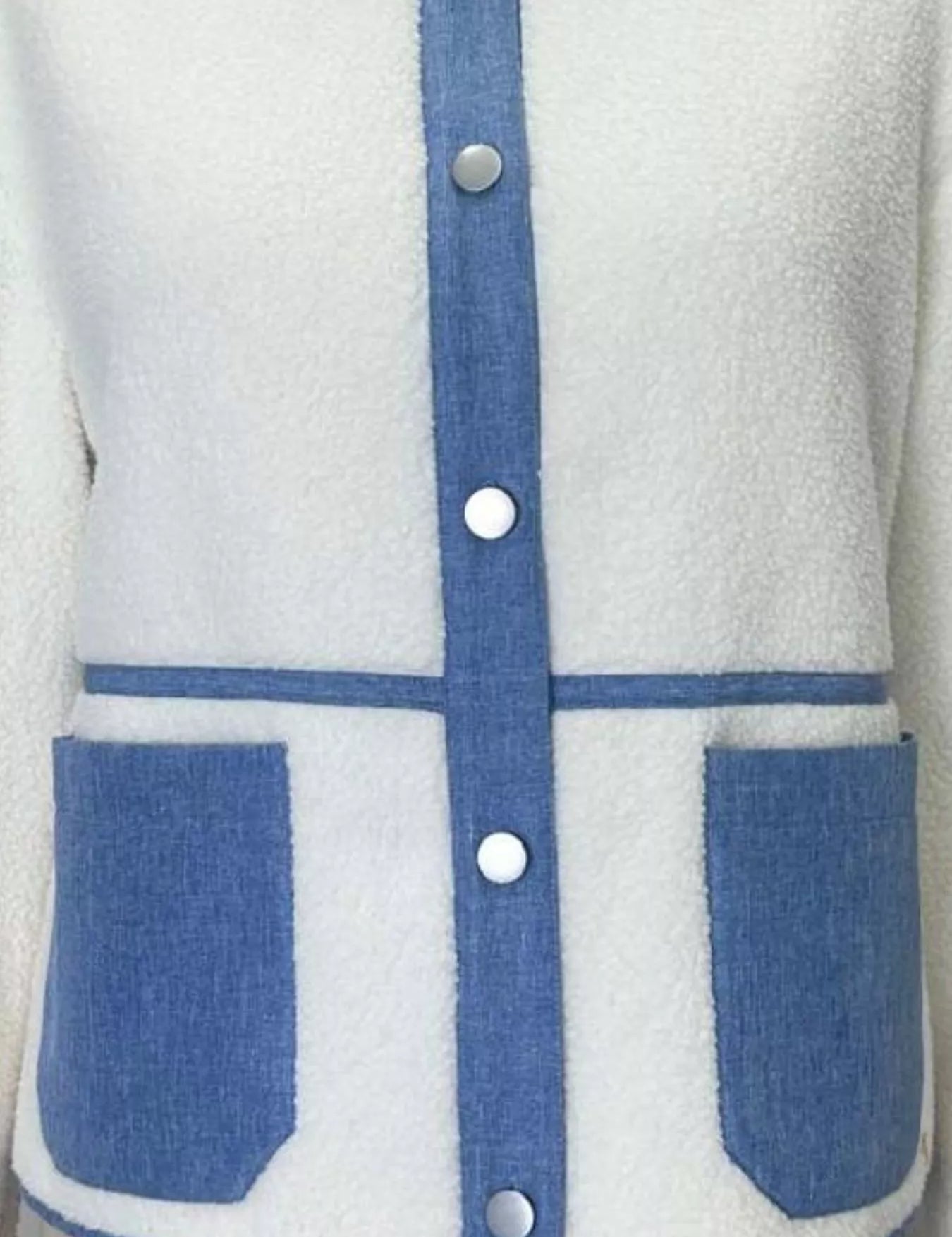 Contrast Trim Teddy Jacket | Jackets Daverri Fashions