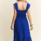 ADORA Smocked Square Neck Ruffled Cap Sleeve Dress Knee Length Dresses