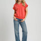 Umgee Luxe Knit Collared Short Sleeve Polo Sweatshirt