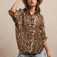 BiBi Leopard Prints Oversized Short Sleeves Top Tops