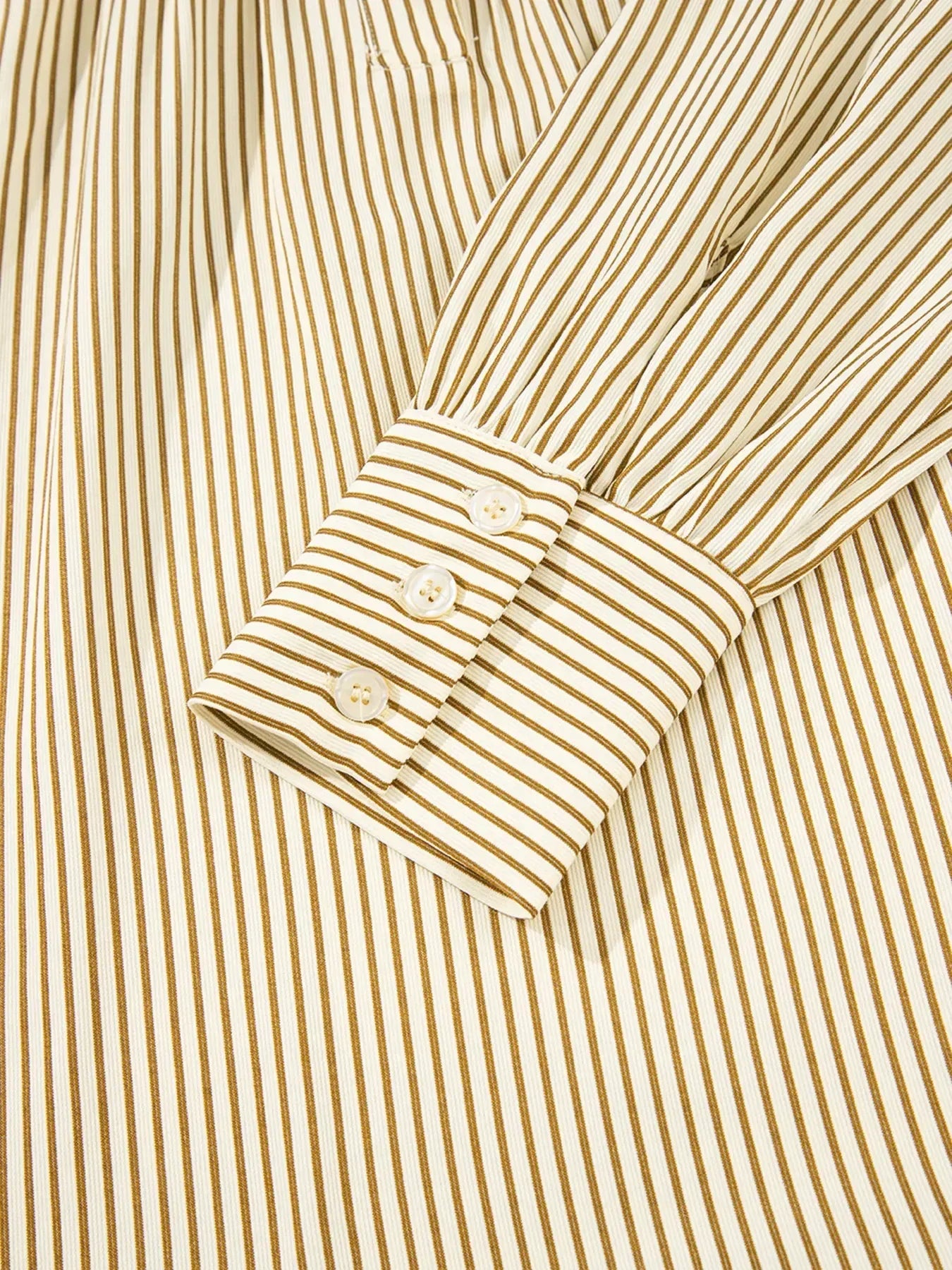 Stripe Collared Neck Cuffed Long Sleeve Drop Waist Mini Dress - DAVERRI FASHIONS