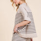 Lime 'N' Chili Striped Folded Half Sleeve Top and Shorts Set