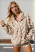 Double Take Checkered Long Sleeve Fuzzy Jacket - DAVERRI FASHIONS