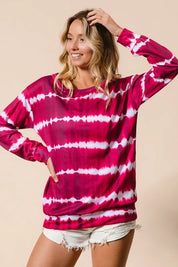 BiBi Tie Dye Print Terry Sweatshirt | Sweatshirts Daverri Fashions