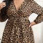 Plus Size Leopard Print Surplice Maxi Dress - DAVERRI FASHIONS
