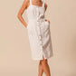 SO ME Button Down Pocket Front Pinafore Dress OFF WHITE