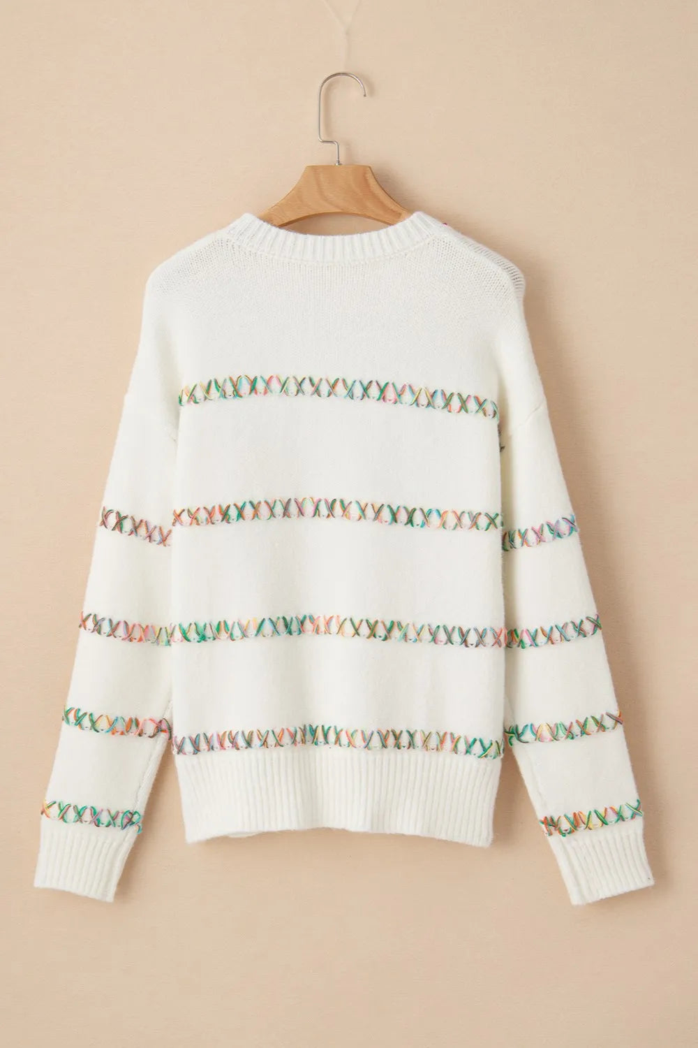 Round Neck Long Sleeve Sweater | Daverri Fashions