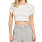 Zenana Halo light gray patterned shorts with elastic waistband
