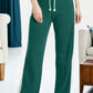 Daverri Fashions Round Neck Top and Stripe Detail Drawstring Pants Set - DAVERRI FASHIONS