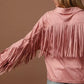 BiBi Suede Fringe Long Sleeve Jacket - DAVERRI FASHIONS
