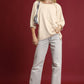 Umgee Satin Jacquard Balloon Sleeve Blouse Blouses