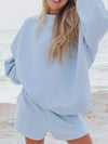 Light blue oversized relaxed fit long sleeve sweatshirt from set