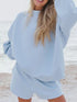 Light blue oversized relaxed fit long sleeve sweatshirt from set