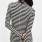 Daverri Fashions Exposed Seam Striped Turtleneck Long Sleeve T-Shirt - DAVERRI FASHIONS