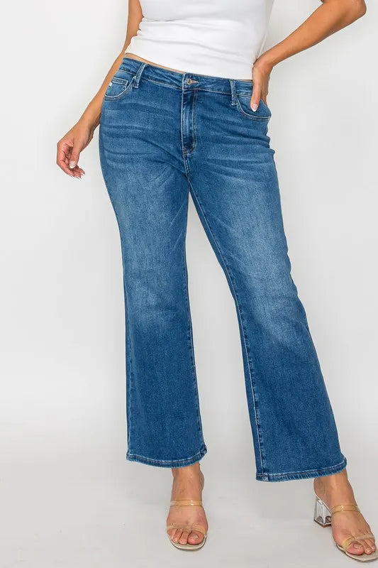 bytos Full Size Cat's Whiskers Mid Rise Ankle Jeans | Jeans Daverri Fashions