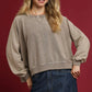 Umgee Mineral Wash French Terry Sweatshirt MUSHROOM Sweatshirts