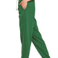 Zenana Drawstring Scuba Sweatpants with Pockets Dk Green - DAVERRI FASHIONS