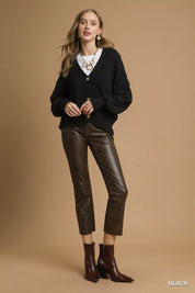 Umgee Button-Front V-Neck Knit Cardigan | Cardigans Daverri Fashions