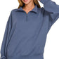 Zenana Scuba Quarter-Zip Sweatshirt - DAVERRI FASHIONS
