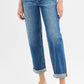 RISEN Full Size Mid Rise Boyfriend Roll Up Jeans Plus Size Jeans