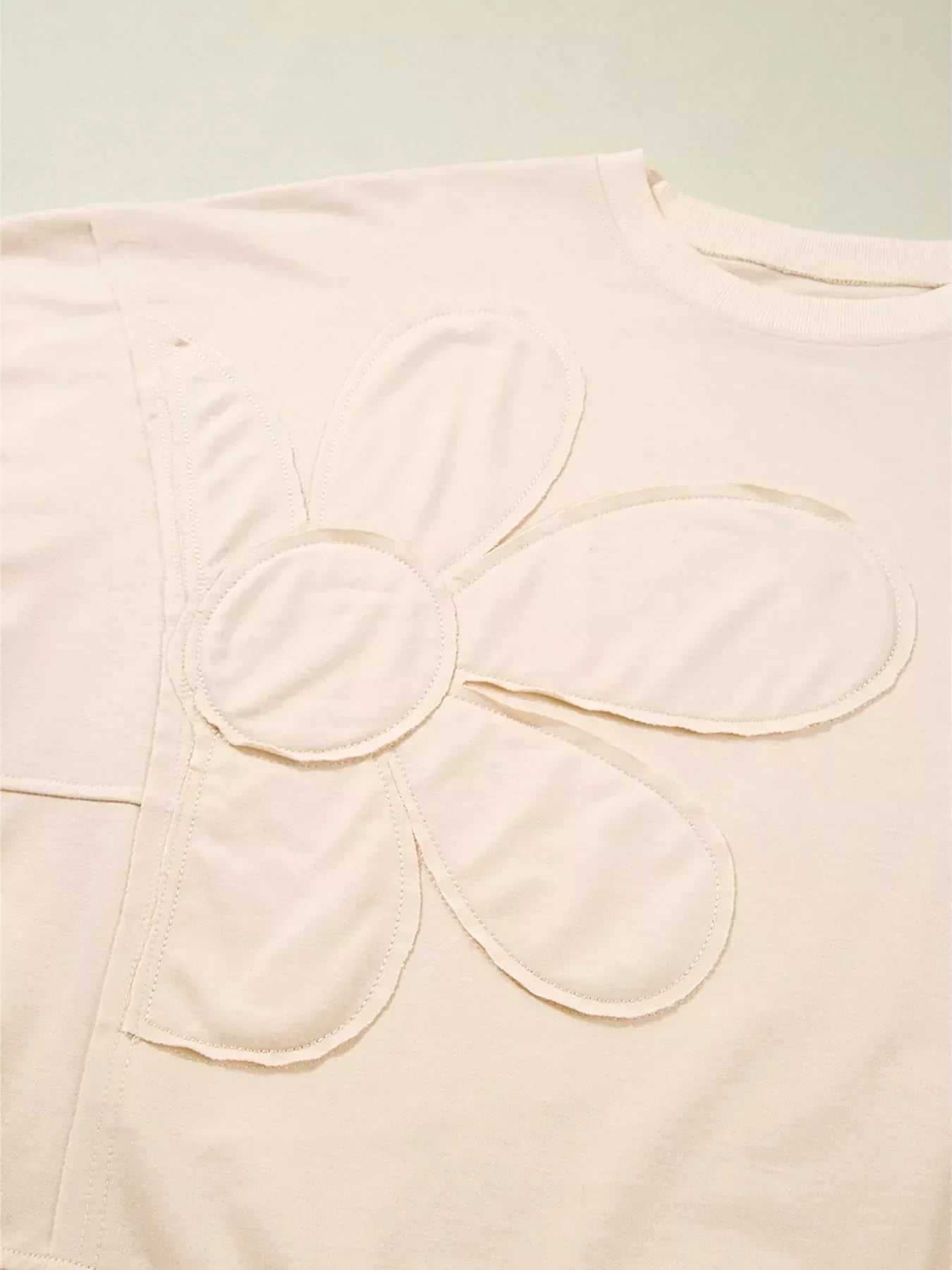 Flower Patch Drop Shoulder Sweatshirt - DAVERRI FASHIONS