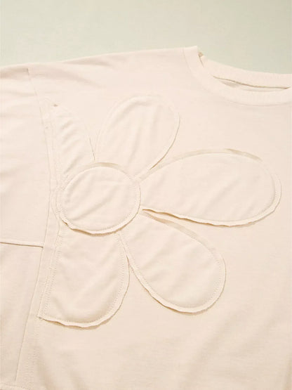 Flower Patch Drop Shoulder Sweatshirt - DAVERRI FASHIONS