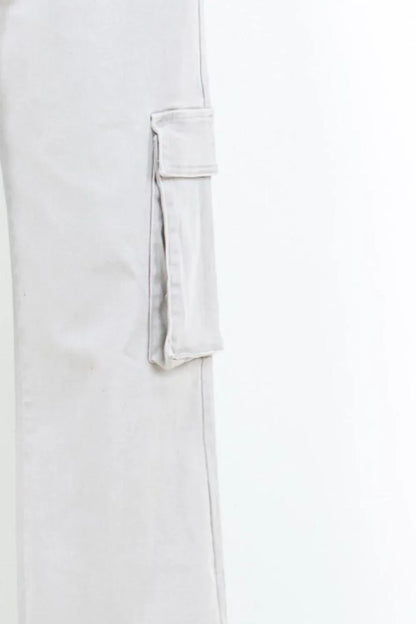 American Bazi Drawstring Wide Leg Cargo Pants - DAVERRI FASHIONS