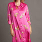 Umgee Full Size Animal Print Button Down Midi Shirt Dress Plus Size Fuchsia Pink 1XL