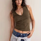 Solid V-Neck Tank - DAVERRI FASHIONS