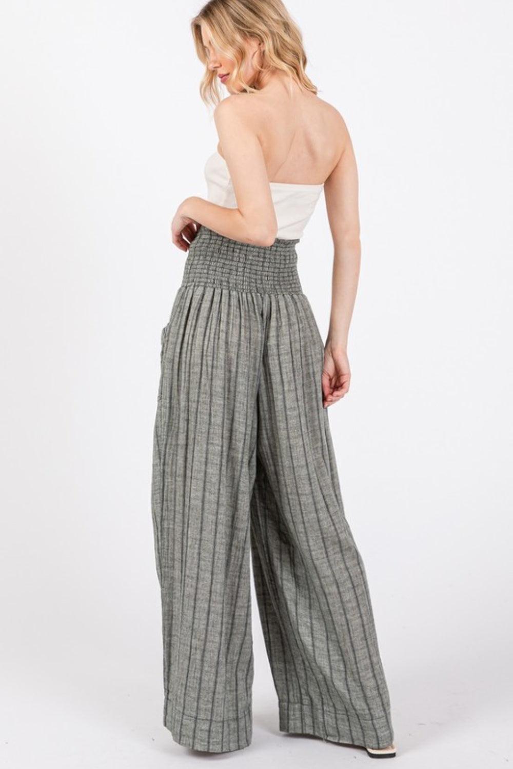 SAGE + FIG Cotton Gauze Wash Stripe Pants Pants