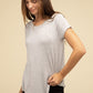 Flowy Round Hem Rayon Short Sleeve Top T-Shirts