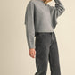 Mable Round Neck Dolman Sleeve Cropped Sweater - DAVERRI FASHIONS