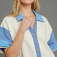 Umgee French Terry Collared Colorblock Romper Rompers