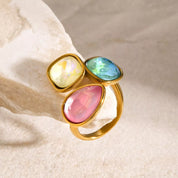 Triple Rhinestone Bypass Ring | Rings Daverri Fashions