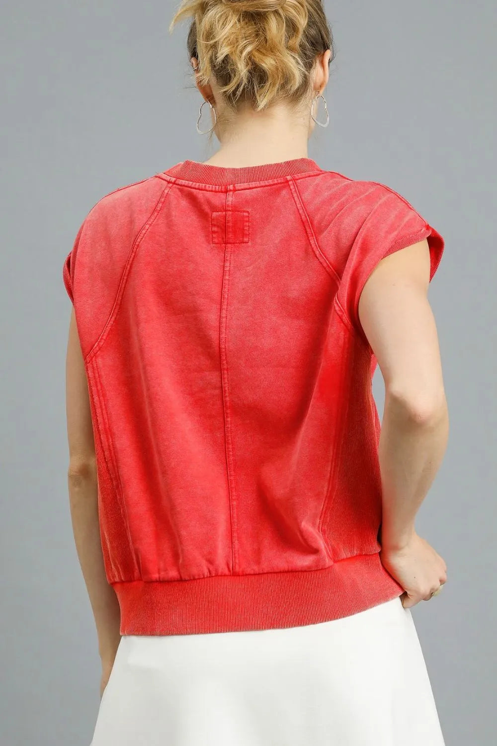 Umgee Round Neck Cap Sleeve Sweatshirt Sweatshirts
