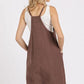 Mittoshop Scoop Neck Spaghetti Strap Overalls with Pockets