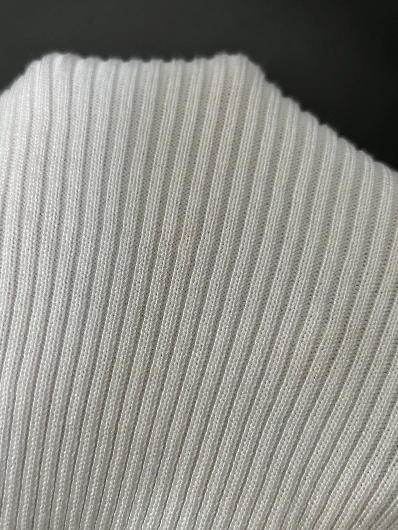 Daverri Ribbed Knit Contrast Trim Sweater Dress in soft off-white fabric