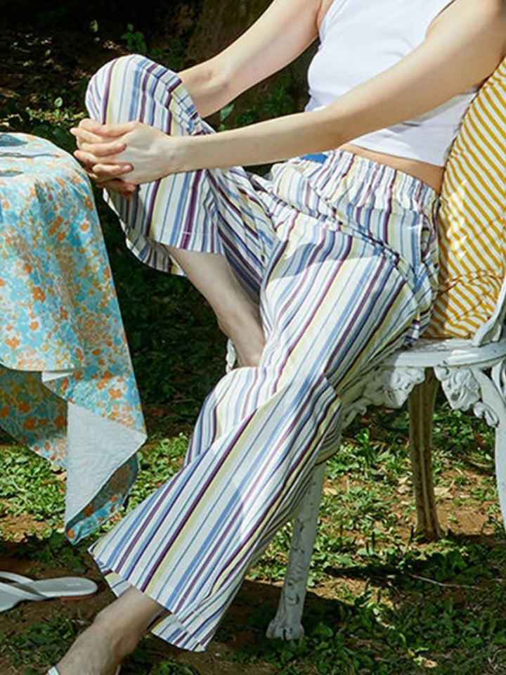 Elastic Waist Wide Leg Pants | Loungewear Pants Daverri Fashions