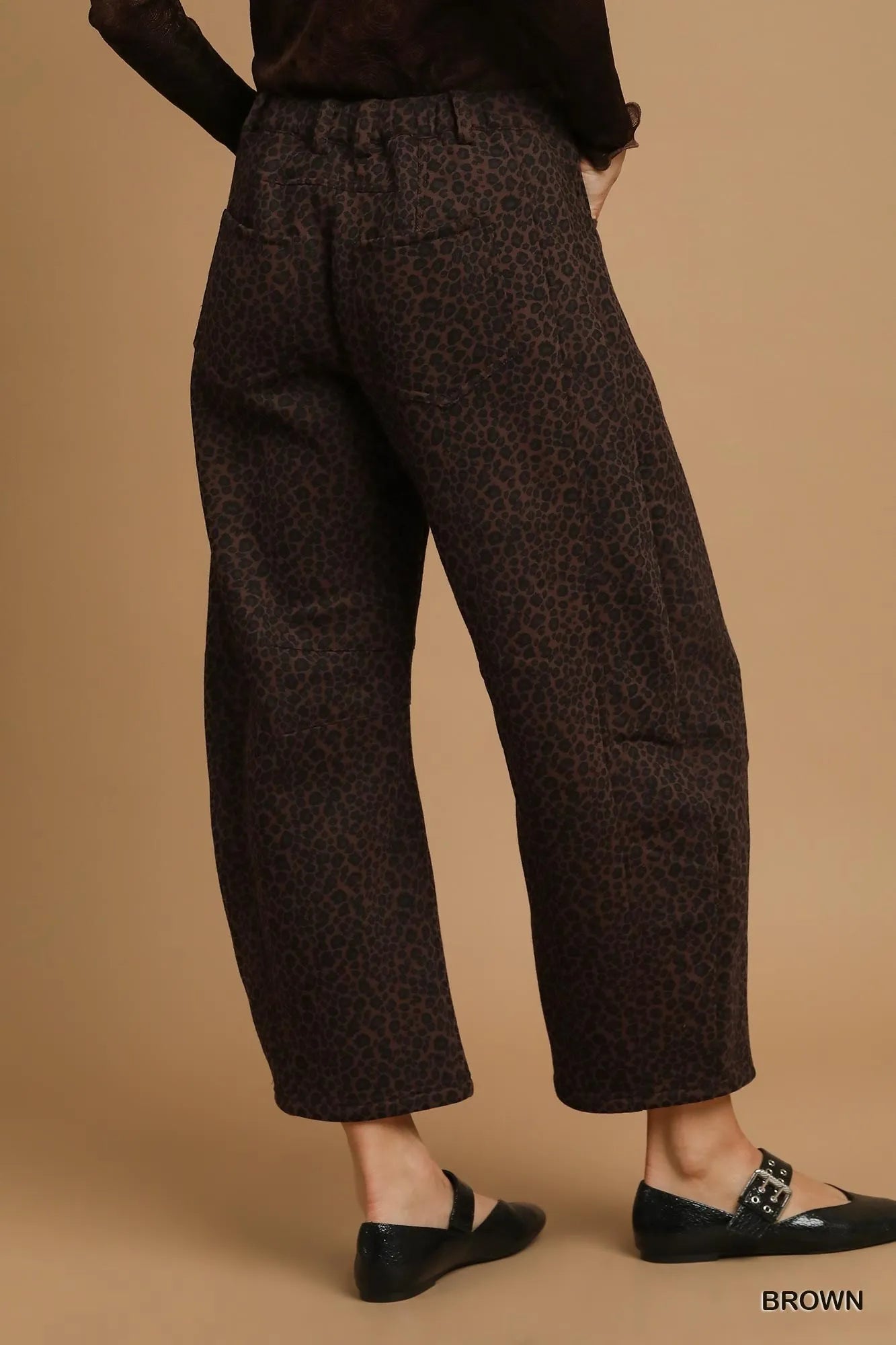 Umgee Leopard Print Wide Leg Pants Pants