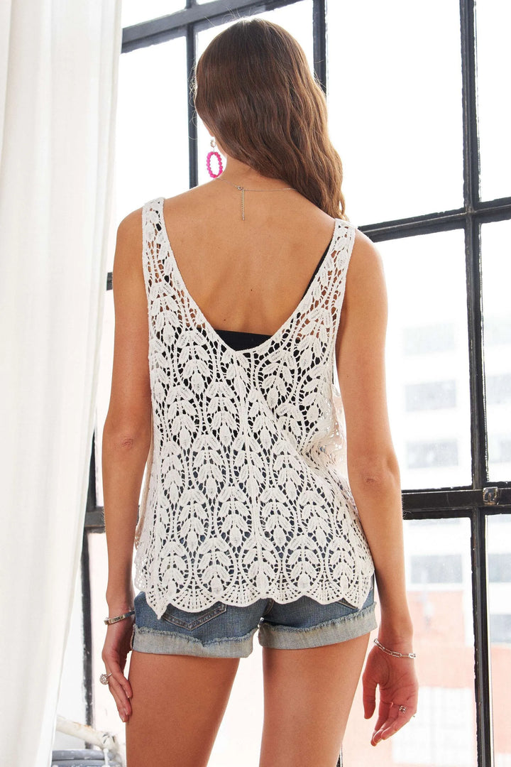 ADORA Leaf Crochet Tank Top Tank Tops