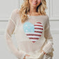 BiBi Sequin American Flag Heart Knit Cover-Up OFF WHITE Cover-Ups
