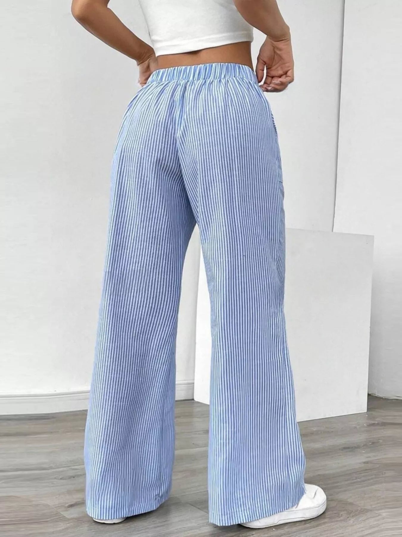 Striped Wide Leg Pants | Pants Daverri Fashions