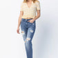 Judy Blue Full Size Mid Rise Destroy Straight Jeans Plus Size - DAVERRI FASHIONS