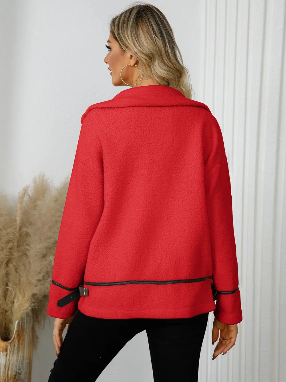 Pocketed Button Down Collared Neck Jacket | Jackets Daverri Fashions