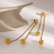 18K Gold-Plated Ball Drop Earrings | Earrings Daverri Fashions