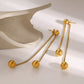 18K Gold-Plated Ball Drop Earrings - DAVERRI FASHIONS