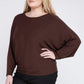 Zenana Plus Batwing Sleeve Knit Top-Casual Comfort Shirts & Tops
