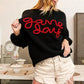 BiBi Game Day Metallic Letter Sweater - DAVERRI FASHIONS