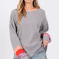 SAGE + FIG Color Block Waffle Knit T-Shirt - DAVERRI FASHIONS