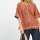 Umgee Linen Blend Scallop Trim Top - DAVERRI FASHIONS